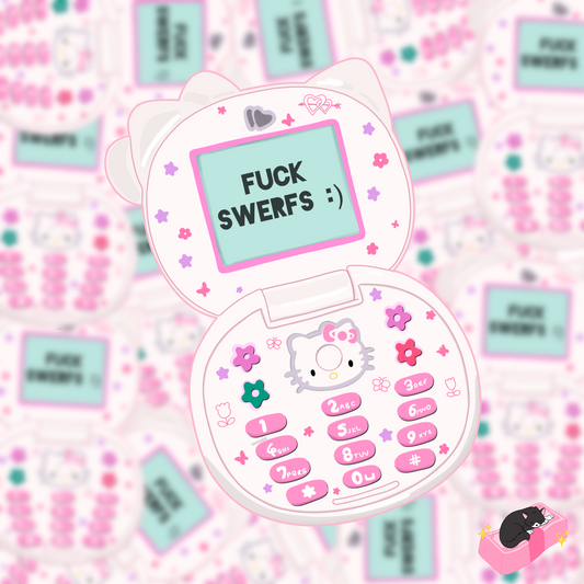 Fuck SWERFS flip phone sticker