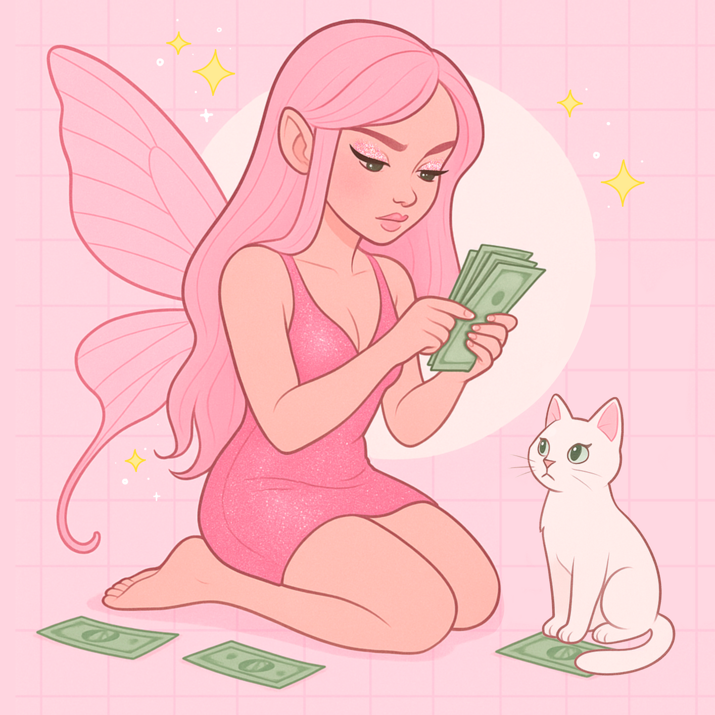 Money count fairy sticker