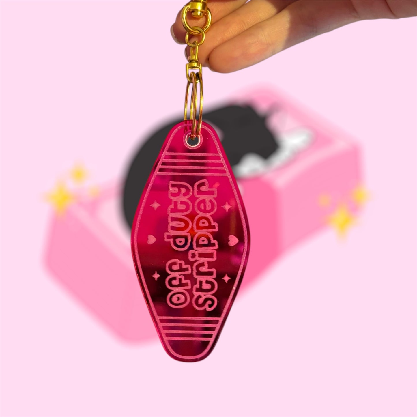 Off duty stripper motel keyring